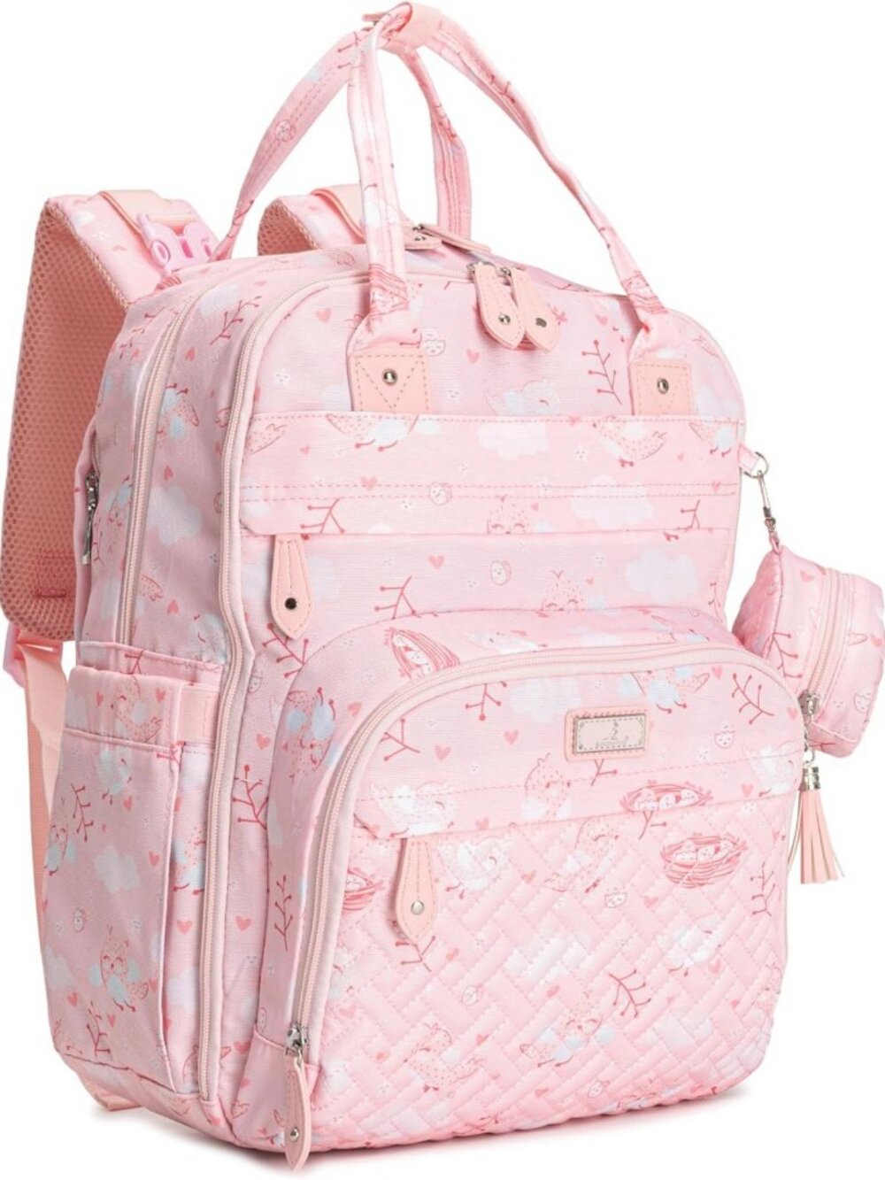 Multi-Function Water-Resistant Diaper Bag Backpack with Changing Pad & Stroller